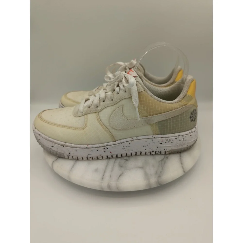 Nike Air Force 1 Shoes Woman's 8.5 White Low Crater Move to Zero White Orange‎